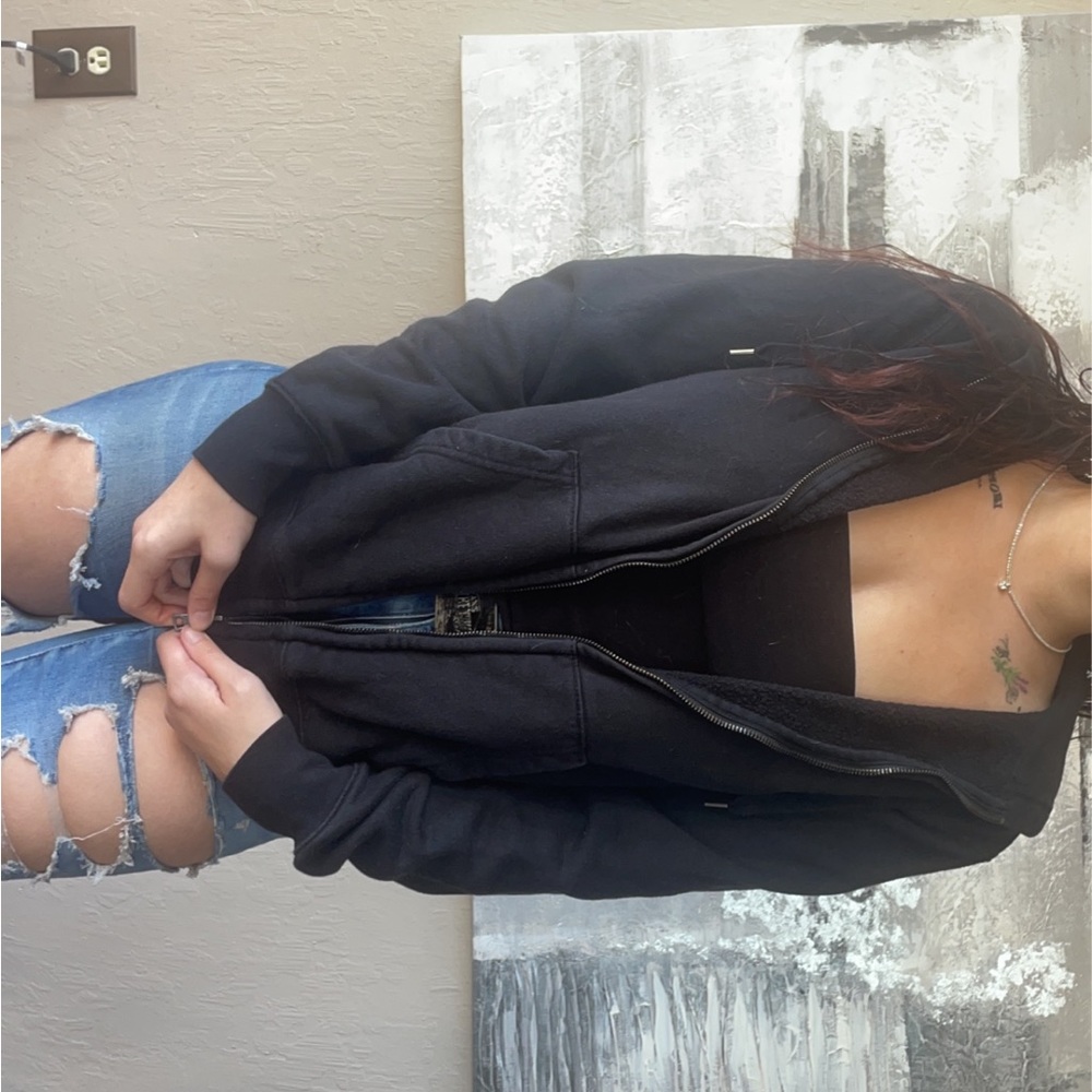Medium black zip up hoodie
